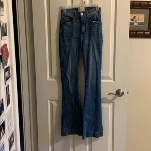 Blue jean bellbottoms with star on butt